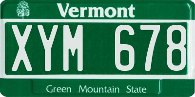 VT license plate XYM678