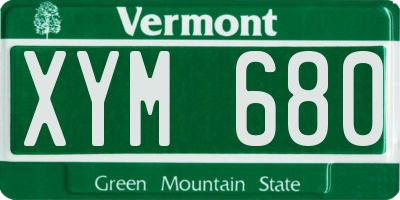 VT license plate XYM680