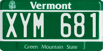 VT license plate XYM681