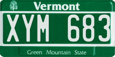 VT license plate XYM683