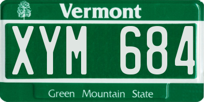 VT license plate XYM684