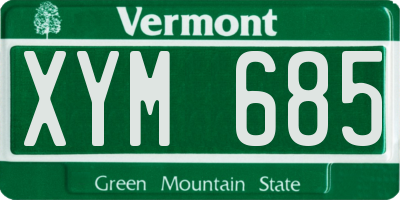 VT license plate XYM685
