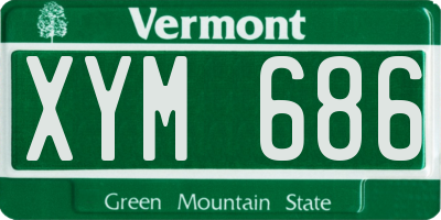 VT license plate XYM686