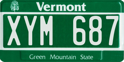 VT license plate XYM687