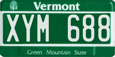 VT license plate XYM688
