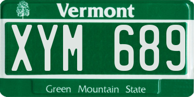VT license plate XYM689