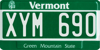 VT license plate XYM690