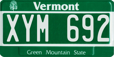VT license plate XYM692