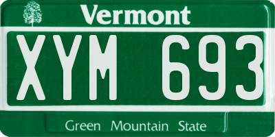 VT license plate XYM693