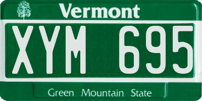 VT license plate XYM695
