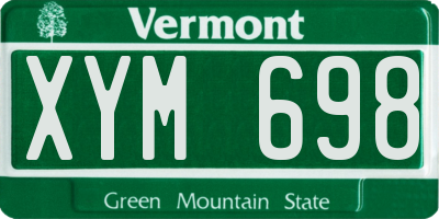 VT license plate XYM698