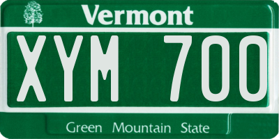 VT license plate XYM700