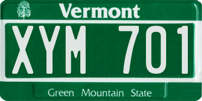 VT license plate XYM701