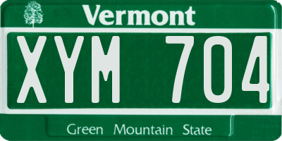 VT license plate XYM704