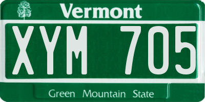 VT license plate XYM705