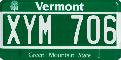 VT license plate XYM706