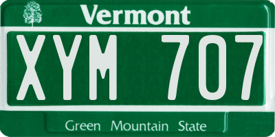 VT license plate XYM707
