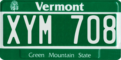 VT license plate XYM708