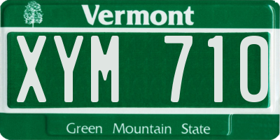 VT license plate XYM710