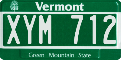 VT license plate XYM712