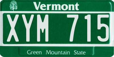 VT license plate XYM715