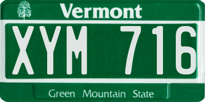 VT license plate XYM716