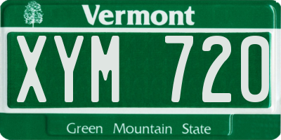 VT license plate XYM720