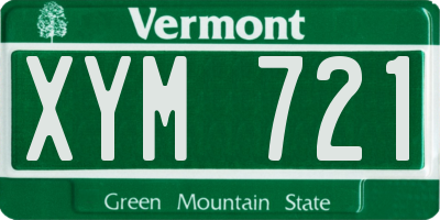 VT license plate XYM721