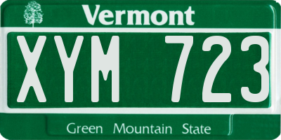 VT license plate XYM723