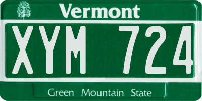 VT license plate XYM724