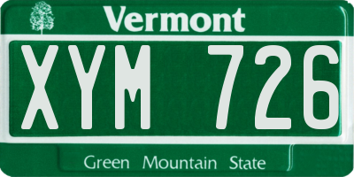 VT license plate XYM726