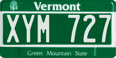 VT license plate XYM727
