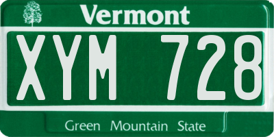VT license plate XYM728