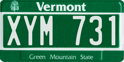VT license plate XYM731
