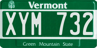 VT license plate XYM732
