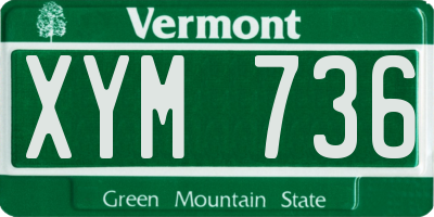 VT license plate XYM736
