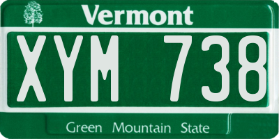 VT license plate XYM738