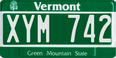 VT license plate XYM742