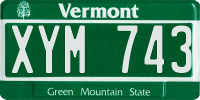 VT license plate XYM743