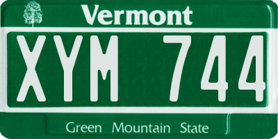 VT license plate XYM744