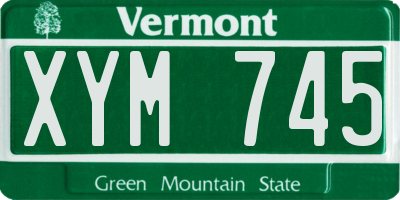 VT license plate XYM745