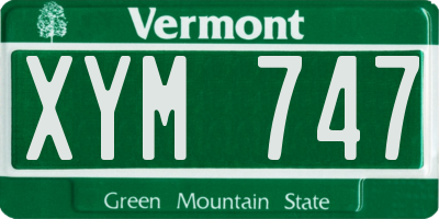 VT license plate XYM747