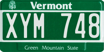 VT license plate XYM748