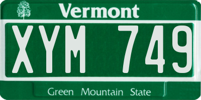 VT license plate XYM749