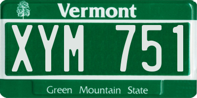 VT license plate XYM751