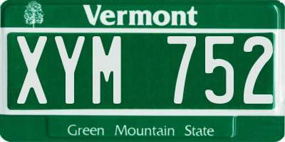 VT license plate XYM752