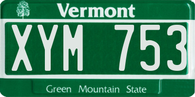 VT license plate XYM753