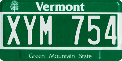 VT license plate XYM754
