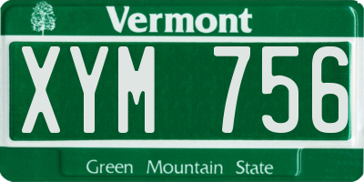 VT license plate XYM756