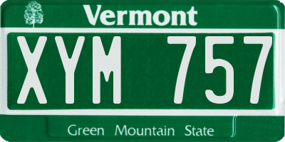VT license plate XYM757